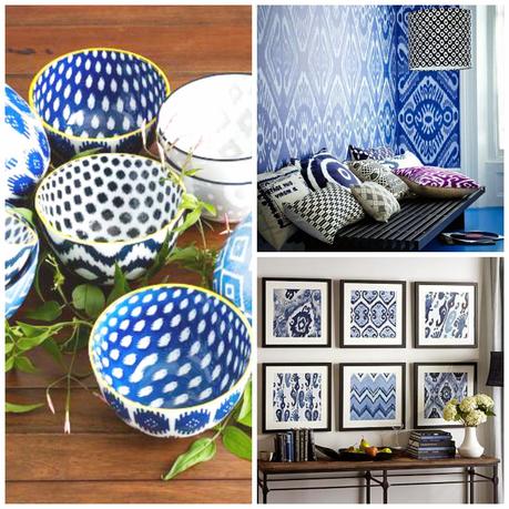 estampado ikat en decoración ikat tendencia