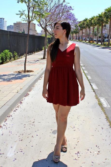 Burgundy Lace Dress