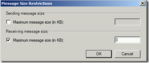 Restricciones de mensaje de un buzón de Exchange Restricciones de mensaje de un buzón de Exchange