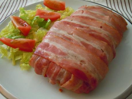 Pastel de carne y bacon al microondas Pastel de carne y bacon al microondas