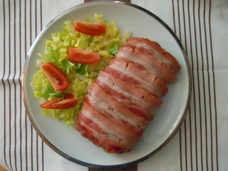 Pastel de carne y bacon al microondas Pastel de carne y bacon al microondas