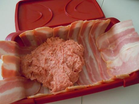 Pastel de carne y bacon al microondas Pastel de carne y bacon al microondas