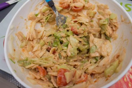 Melocotones rellenos de ensalada con anchoas Melocotones rellenos de ensalada con anchoas