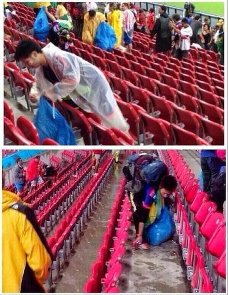 Los japoneses un ejemplo en el Mundial de futbol de Brasil