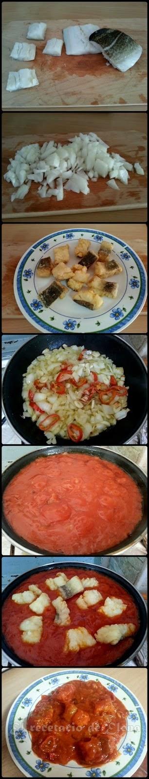 Bacalao frito con tomate Bacalao frito con tomate