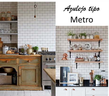 Cocinas con azulejos tipo metro para una atmósfera vintage-industrial