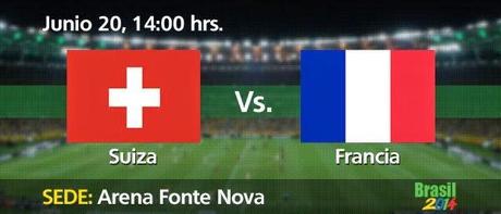 Partido Suiza vs Francia Grupo E Mundial 2014