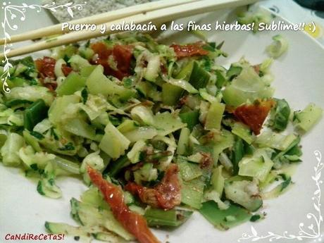 Bocadito de puerro con calabacín Bocadito de puerro con calabacín