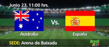 Partido España Vs Australia Grupo B Mundial Brasil 2014
