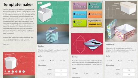 DIY: Muy fácilmente crea distintos tipos de cajas, bolsas y más, de distintas dimensiones y formas template-maker