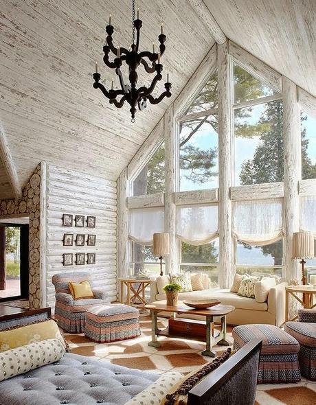 Cabana de Troncos en Blanco / White Log Home
