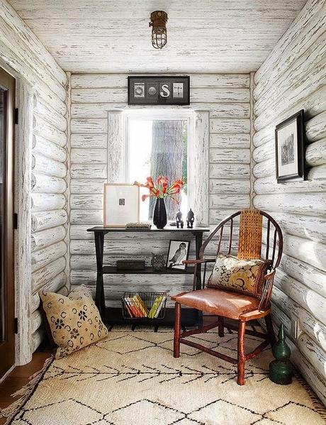 Cabana de Troncos en Blanco / White Log Home