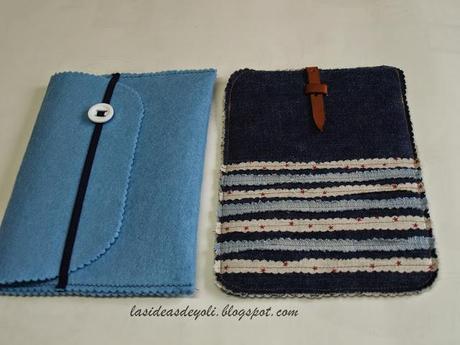 DIY. Fundas tablet y monedero reciclando vaqueros.