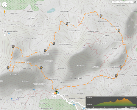 Ruta Tuiza Fariñentu Peña Chana: Mapa de la ruta