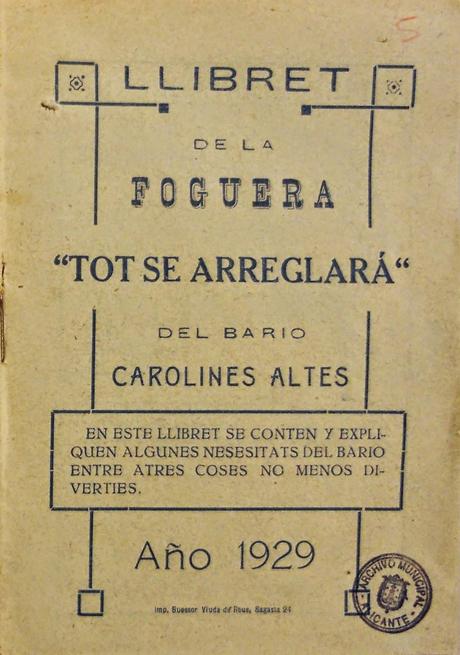 85 años de Fogueres en Carolinas. Primera época: 1929-1936