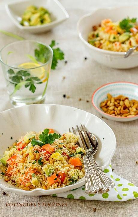 Ensalada de cuscús con aguacate Ensalada de cuscús con aguacate