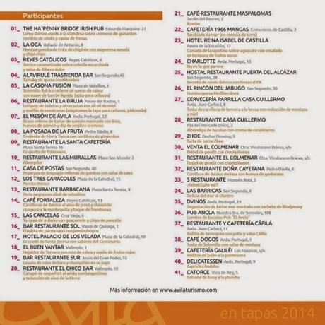 Ávila en Tapas 2014 Ávila en Tapas 2014