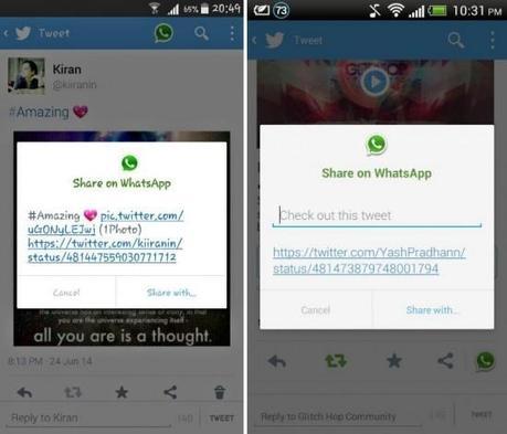 Twitter prueba a facilitarnos el compartir tweets por WhatsApp Twitter y Whatsapp