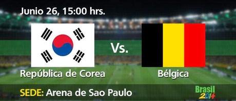 Partido Corea del Sur vs Bélgica