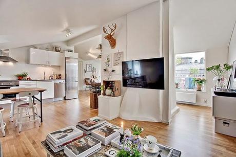 Estilo nórdico en un ático con buhardilla precioso! Estilo nórdico en un ático con buhardilla precioso!