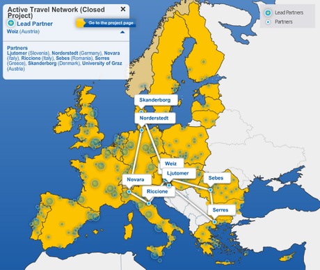 Cómo aprender de otras ciudades: buceando en los resultados del programa URBACT Mapa del proyecto Active Travel Network