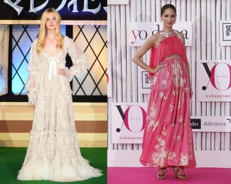 Los looks de la semana Elle Fanning, de Alexander McQueen y Eugenia Silva, de DelPozo.