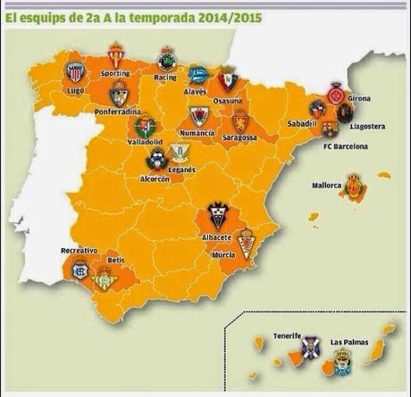 Equipos Liga Adelante 2014-2015.