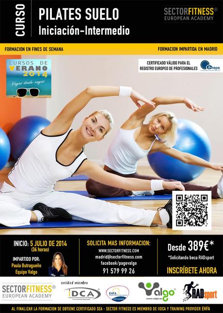 Curso de Pilates Sector Fitness y Valgo. La respiración y primeros ejercicios. Cartel_PilatesSuelo_Verano14Madrid