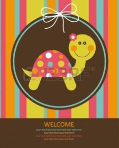 22590598-cute-baby-card-with-nice-turtle-vector-illustration