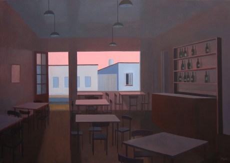 4.Atardecer del bar.70 x 100 cm. Oleo. 2013.