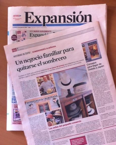 Sombrerería Albiñana en el Diario Expansión