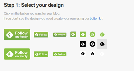 Agrega un botón de Feedly a tu blog. Paso 1: Seleccióna el diseño del botón.
