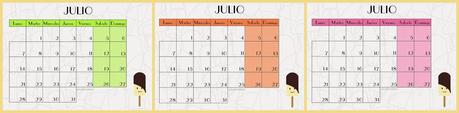Diseño gráfico: Calendarios Julio Descargables.