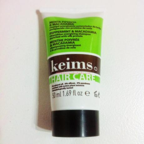 Champú de menta y macadamia de Keims. Un placer para los sentidos que da un brillo espectacular Champú de menta y macadamia de Keims. Un placer para los sentidos que da un brillo espectacular