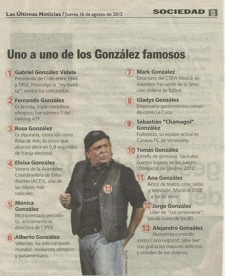 González: El apellido más popular en Chile y los catorce que le siguen