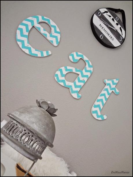 Letras con estampado Chevron + antes/después Letras con estampado Chevron + antes/después