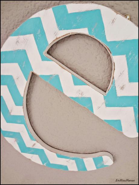 Letras con estampado Chevron + antes/después Letras con estampado Chevron + antes/después