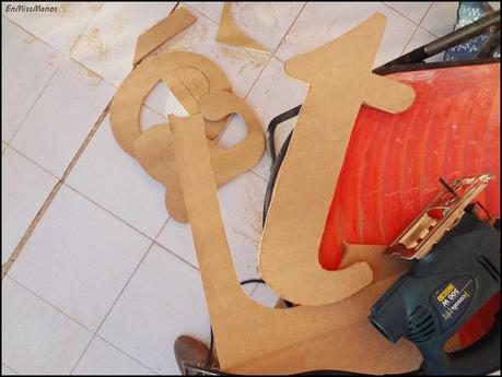 Letras con estampado Chevron + antes/después Letras con estampado Chevron + antes/después