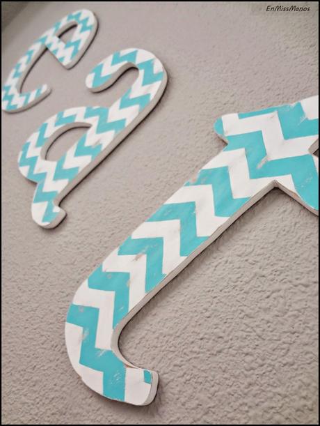 Letras con estampado Chevron + antes/después Letras con estampado Chevron + antes/después