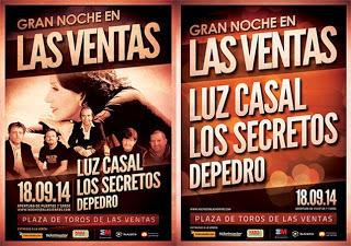 Luz Casal, Los Secretos y Depedro, el 18 de septiembre en Las Ventas