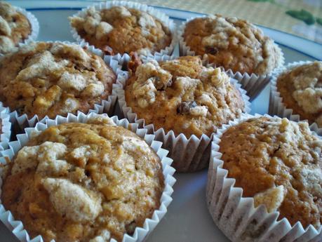 Magdalenas de manzana con crumble / Apple crumble muffins