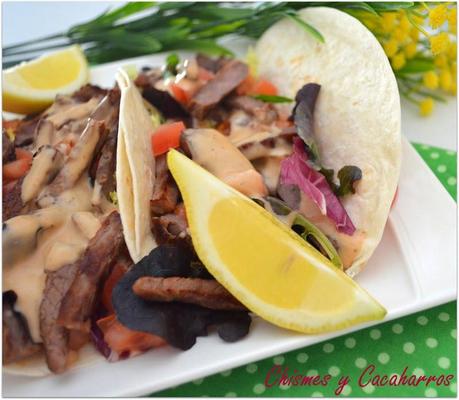 Tacos de Morucha con salsa Rach-BBQ Tacos de Morucha con salsa Rach-BBQ