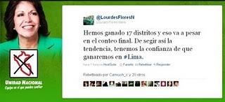 LOURDES FLORES COMENTA EN LAS REDES SOCIALES... LOURDES FLORES COMENTA EN LAS REDES SOCIALES...