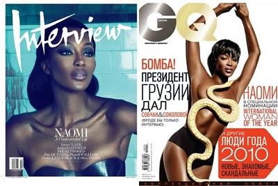 Naomi Campbell espléndida chica de portada en Interview y GQ Rusia Naomi Campbell espléndida chica de portada en Interview y GQ Rusia