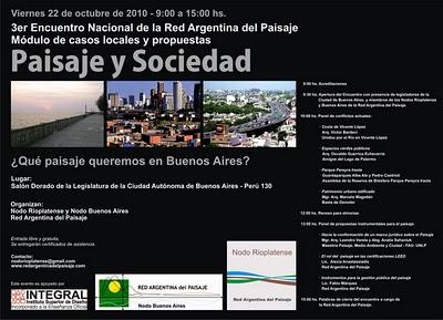 Paisaje y Sociedad, ¿Qué paisaje queremos en Buenos Aires?.