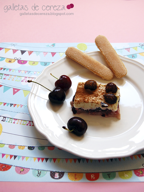 Tiramisú exprés de cereza