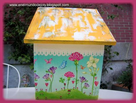 CASITA DE PAJAROS EN DECOUPAGE Y CON MULTICARGA!! CASITA DE PAJAROS EN DECOUPAGE Y CON MULTICARGA!!