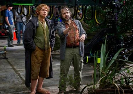 Jackson y Freeman trabajando en El Hobbit hobbit, batalla cinco ejércitos, peter jackson, trailer, comic-con, zorro con gafas