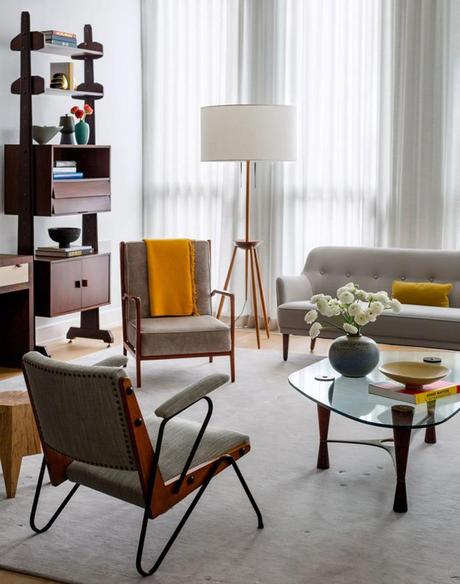 Decoracion Neutral.Un duplex newyorkino del mid century Decoracion Neutral.Un duplex newyorkino del mid century