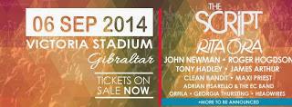 Gibraltar Music Festival 2014: The Script, Rita Ora, Roger Hodgson, John Newman, James Arthur...